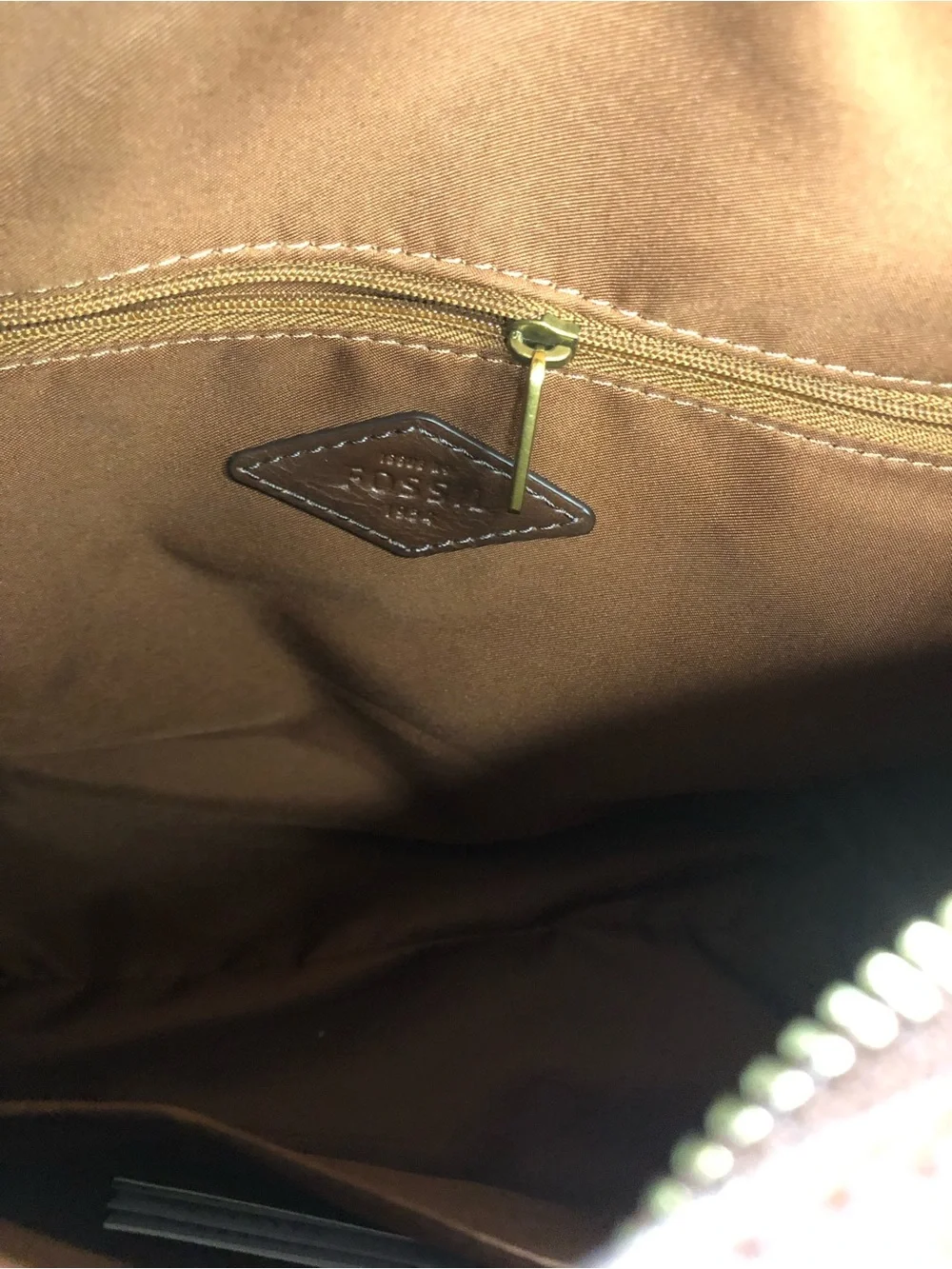 Fossil Brown Leather Top-Handle Satchel with Crossbody Strap